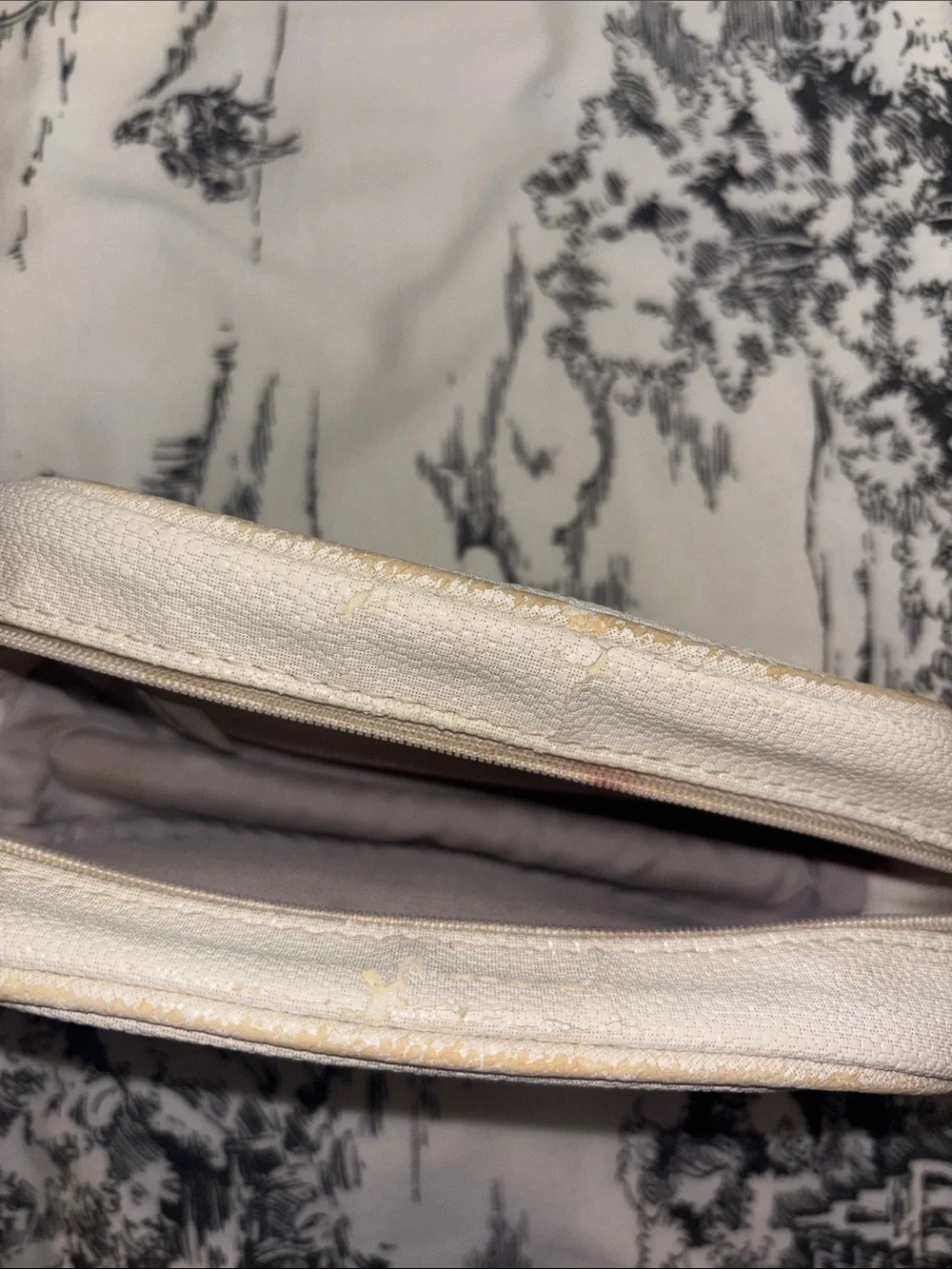 Dior Taupe Pebbled Leather Cosmetic Case